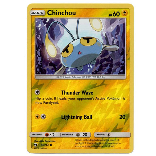 Pokemon - Sun & Moon - Lost Thunder - (Reverse Holo) - Chinchou - 73/214