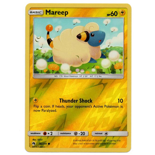 Pokemon - Sun & Moon - Lost Thunder - (Reverse Holo) - Mareep - 76/214