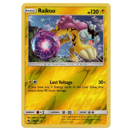 Pokemon - Sun & Moon - Lost Thunder - (Reverse Holo) - Raikou - 79/214