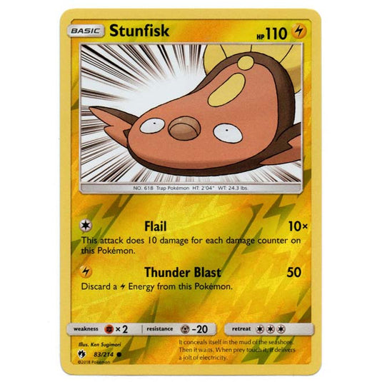 Pokemon - Sun & Moon - Lost Thunder - (Reverse Holo) - Stunfisk - 83/214