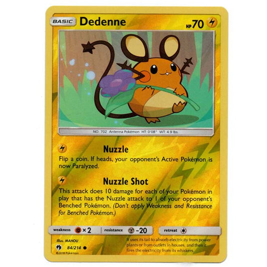 Pokemon - Sun & Moon - Lost Thunder - (Reverse Holo) - Dedenne - 84/214