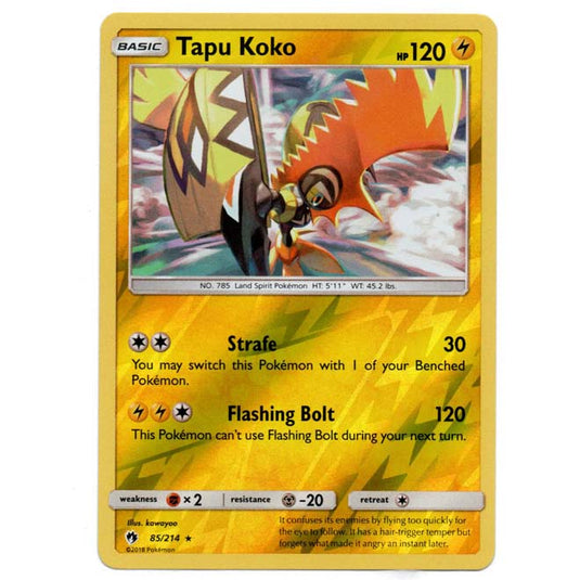 Pokemon - Sun & Moon - Lost Thunder - (Reverse Holo) - Tapu Koko - 85/214