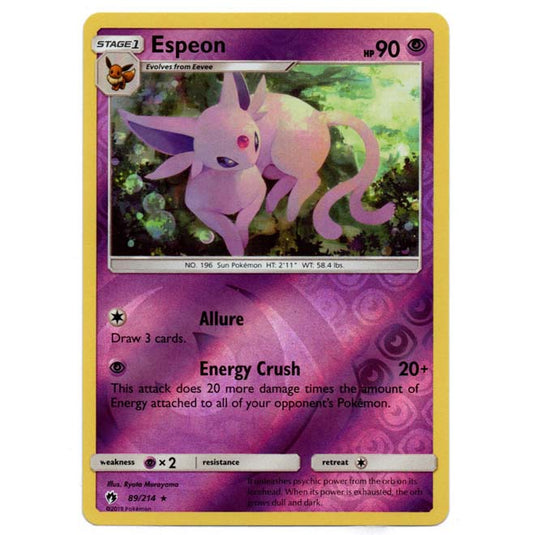 Pokemon - Sun & Moon - Lost Thunder - (Reverse Holo) - Espeon - 89/214