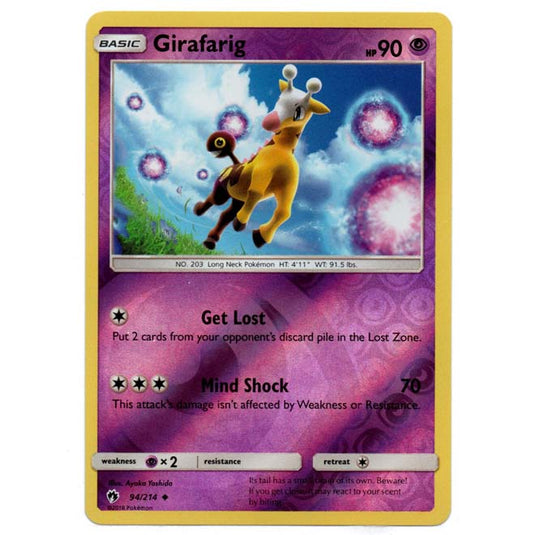 Pokemon - Sun & Moon - Lost Thunder - (Reverse Holo) - Girafarig - 94/ Pokemon - Sun & Moon - Lost Thunder - (Reverse Holo) - Girafarig - 94/