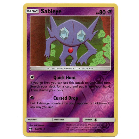 Pokemon - Sun & Moon - Lost Thunder - (Reverse Holo) - Sableye - 96/214