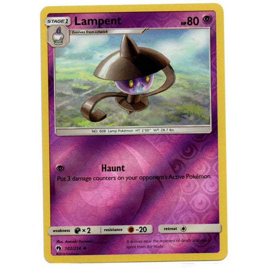 Pokemon - Sun & Moon - Lost Thunder - (Reverse Holo) - Lampent - 102/214