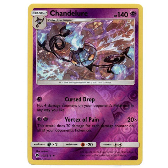 Pokemon - Sun & Moon - Lost Thunder - (Reverse Holo) - Chandelure - 103/214