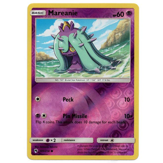 Pokemon - Sun & Moon - Lost Thunder - (Reverse Holo) - Mareanie - 105/214