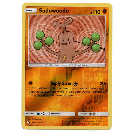 Pokemon - Sun & Moon - Lost Thunder - (Reverse Holo) - Sudowoodo - 110/214