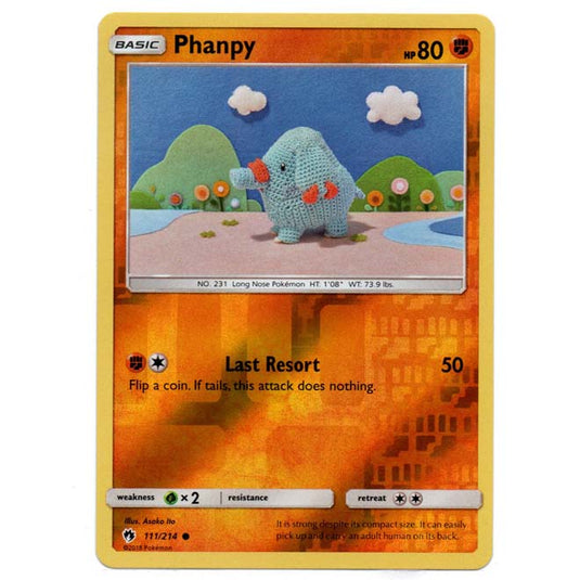 Pokemon - Sun & Moon - Lost Thunder - (Reverse Holo) - Phanpy - 111/214