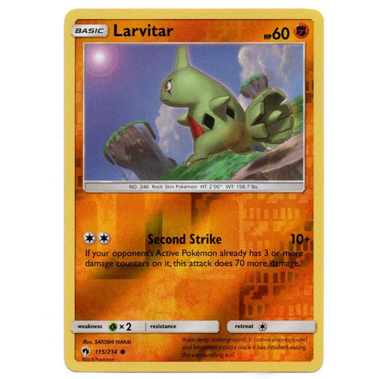 Pokemon - Sun & Moon - Lost Thunder - (Reverse Holo) - Larvitar - 115/214