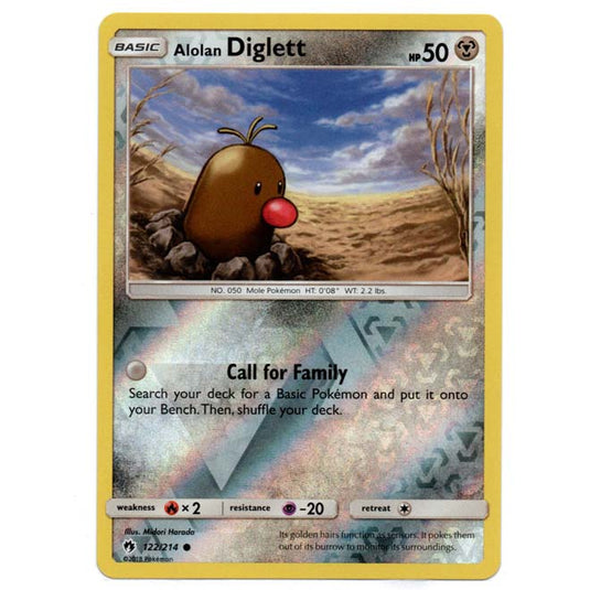 Pokemon - Sun & Moon - Lost Thunder - (Reverse Holo) - Alolan Diglett - 122/214