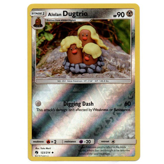 Pokemon - Sun & Moon - Lost Thunder - (Reverse Holo) - Alolan Dugtrio - 123/214