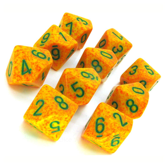 Chessex - Speckled Polyhedral D10 10-Dice Blocks - Lotus