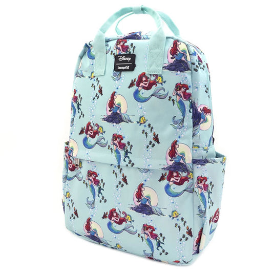 Loungefly - Ariel Scenes AOP Nylon Square Backpack