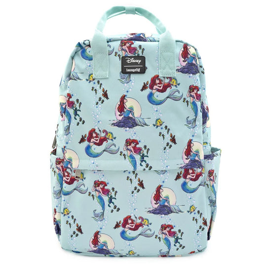 Loungefly - Ariel Scenes AOP Nylon Square Backpack