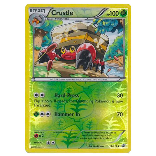 Pokemon - Black & White - Legendary Treasures - (Reverse Holo) Crustle - 14/113