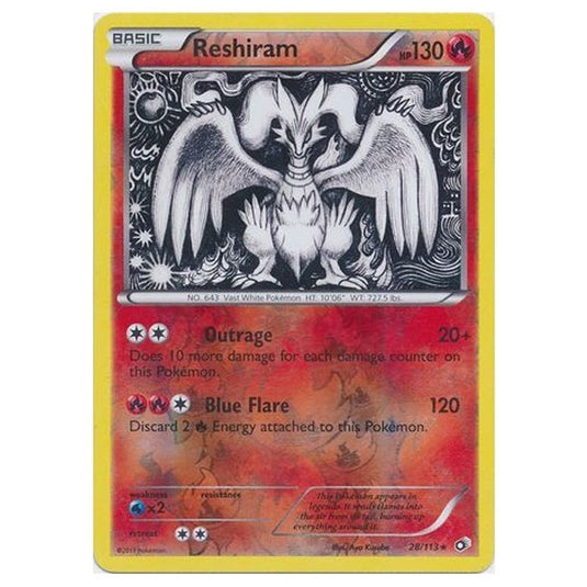 Pokemon - Black & White - Legendary Treasures - (Reverse Holo) Reshiram - 28/113