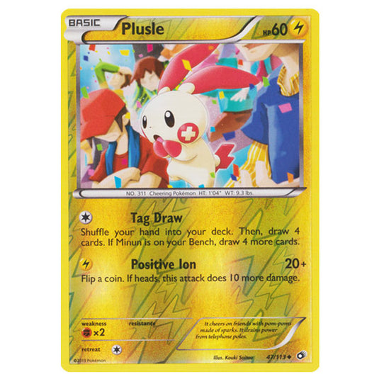 Pokemon - Black & White - Legendary Treasures - (Reverse Holo) Plusle - 47/113