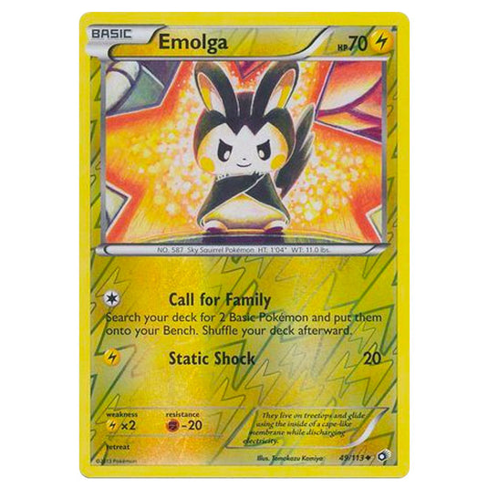 Pokemon - Black & White - Legendary Treasures - (Reverse Holo) Emolga - 49/113