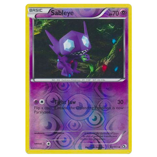 Pokemon - Black & White - Legendary Treasures - (Reverse Holo) Sableye - 61/113