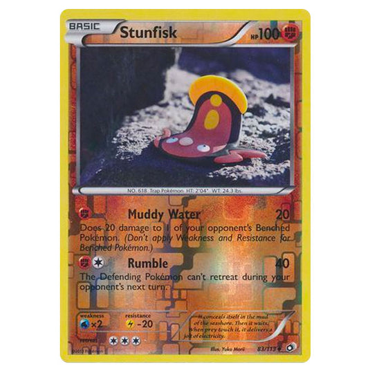 Pokemon - Black & White - Legendary Treasures - (Reverse Holo) Stunfisk - 83/113