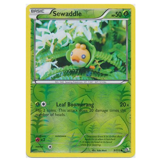 Pokemon - Black & White - Legendary Treasures - (Reverse Holo) Sewaddle - 9/113