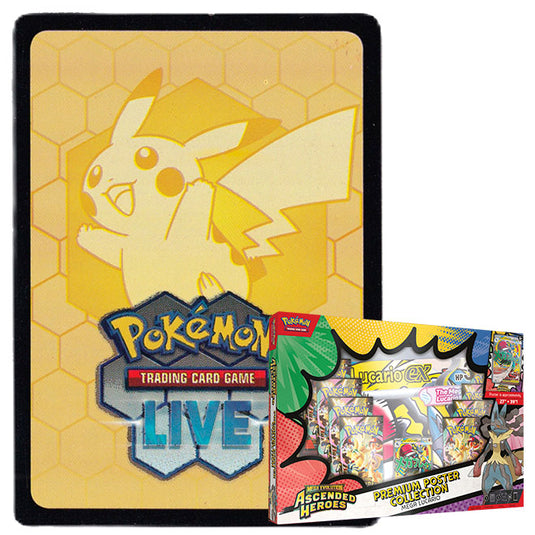 Pokemon - Mega Evolution - Ascended Heroes - Premium Poster Collection - Mega Lucario - Online Code Card