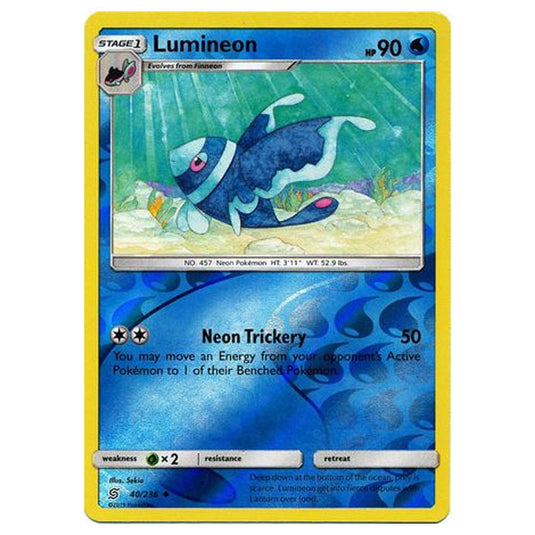 Pokemon - Sun & Moon - Unified Minds - Lumineon - 40/236 - (Reverse Holo)