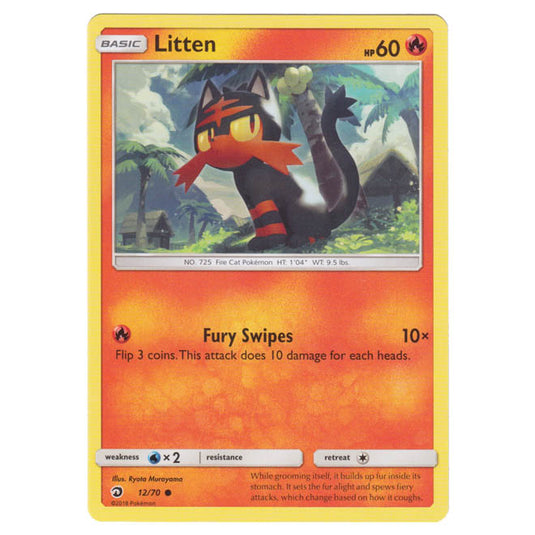 Pokemon - Sun & Moon - Dragon Majesty - Litten - 12/70