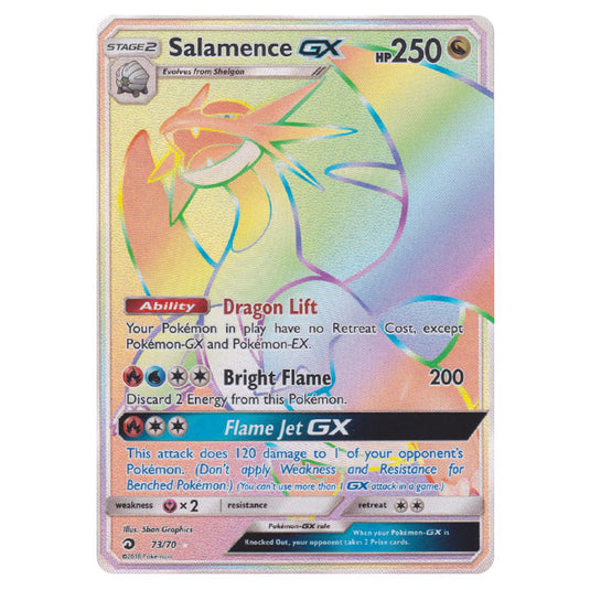 Pokemon - Sun & Moon - Dragon Majesty - Salamence-GX (Rainbow Rare) - 73/70