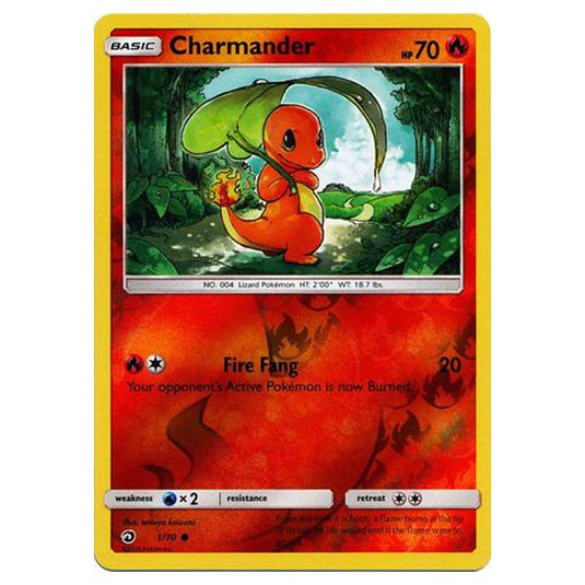 Pokemon - Sun & Moon - Dragon Majesty - Charmander (Reverse Holo) - 1/70