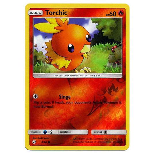 Pokemon - Sun & Moon - Dragon Majesty - Torchic (Reverse Holo) - 4/70