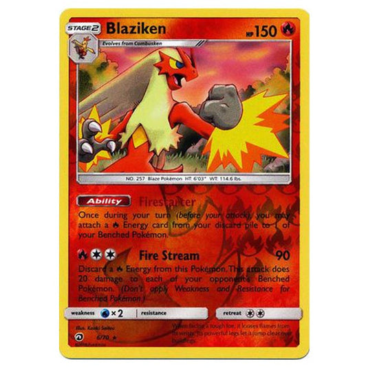 Pokemon - Sun & Moon - Dragon Majesty - Blaziken (Reverse Holo) - 6/70 Pokemon - Sun & Moon - Dragon Majesty - Blaziken (Reverse Holo) - 6/70