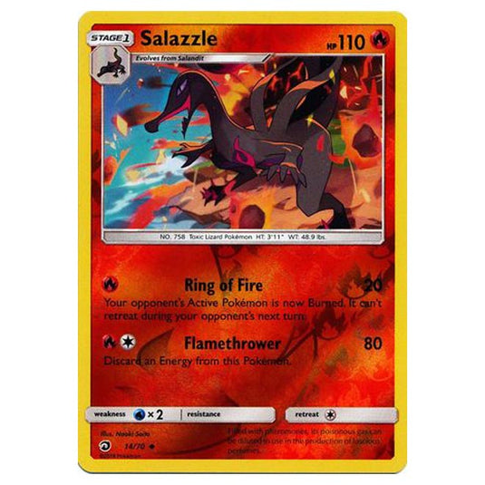 Pokemon - Sun & Moon - Dragon Majesty - Salazzle (Reverse Holo) - 14/70