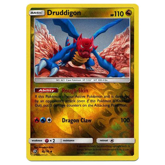 Pokemon - Sun & Moon - Dragon Majesty - Druddigon (Reverse Holo) - 45/70