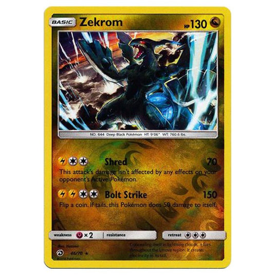 Pokemon - Sun & Moon - Dragon Majesty - Zekrom (Reverse Holo) - 46/70 Pokemon - Sun & Moon - Dragon Majesty - Zekrom (Reverse Holo) - 46/70
