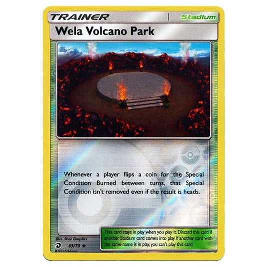 Pokemon - Sun & Moon - Dragon Majesty - Wela Volcano Park (Reverse Holo) - 63/70