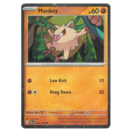 Pokemon - Scarlet & Violet - Paldea Evolved - Mankey - 106/193 - (Cosmic Holo)