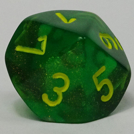 Chessex - Signature 16mm D10 - Borealis - Maple Green with Yellow