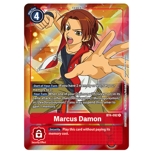 Digimon Card Game - Great Legend (BT04) - Marcus Damon (Rare) - BT4-092