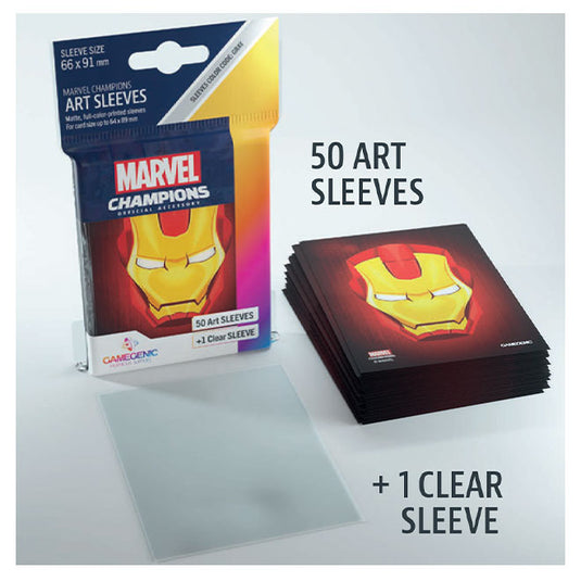 Gamegenic - Marvel Champions Art Sleeves - Iron Man (50+1 Sleeves)