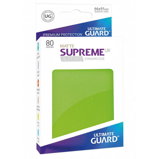 Ultimate Guard - Supreme UX Sleeves Standard Size Matte - Light Green (80 Sleeves)