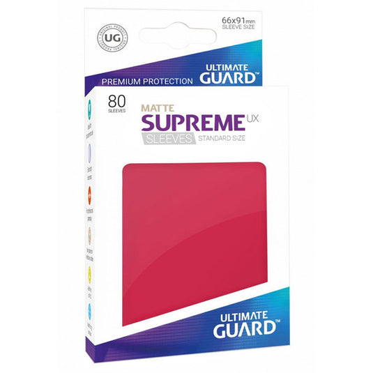 Ultimate Guard - Supreme UX Sleeves Standard Size Matte - Red (80 Sleeves)