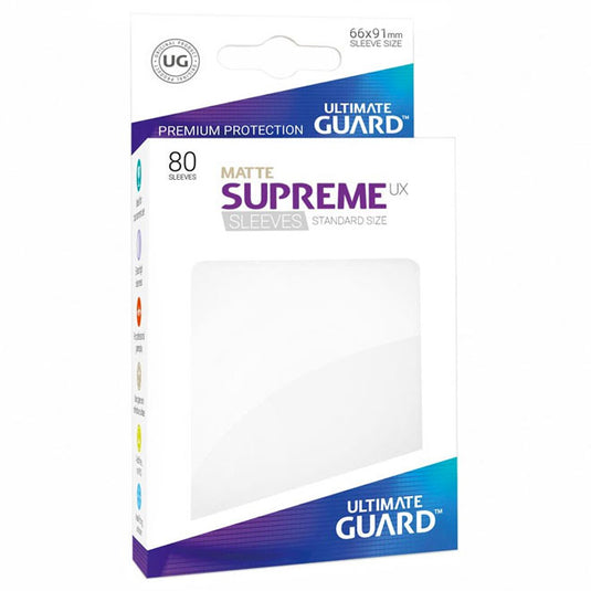 Ultimate Guard - Supreme UX Sleeves Standard Size Matte - White (80 Sleeves)