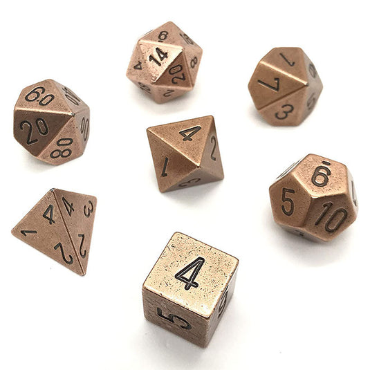 Chessex - Specialty Dice Sets - Solid Metal 7 dice set - Copper
