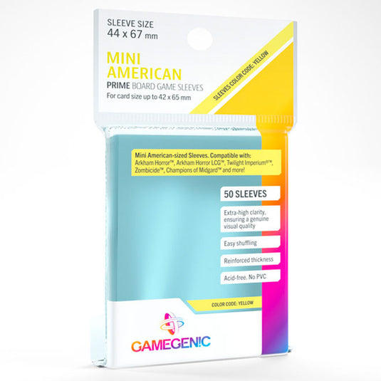 Gamegenic - PRIME Mini American-Sized Sleeves 44 x 67 mm - Clear (50 Sleeves)