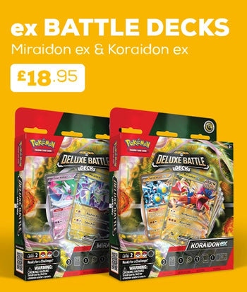 Miraidon ex and Koraidon ex Deluxe Battle Decks only £18.95 each!