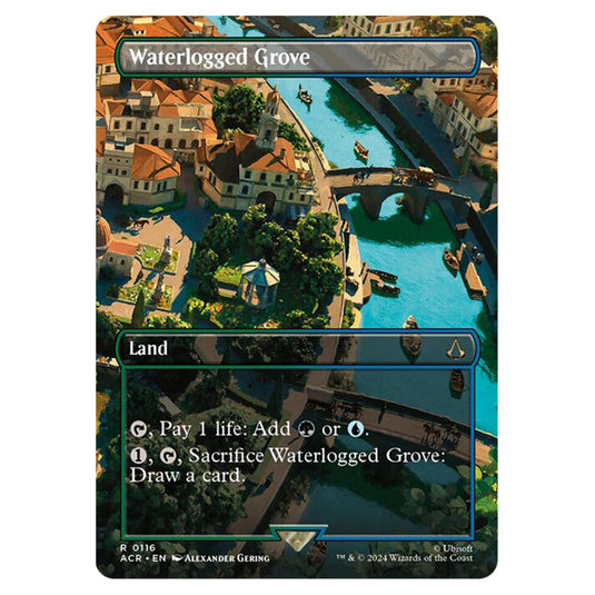 Magic The Gathering - Universes Beyond - Assassin's Creed - Waterlogged Grove (Scene Card) - 0116