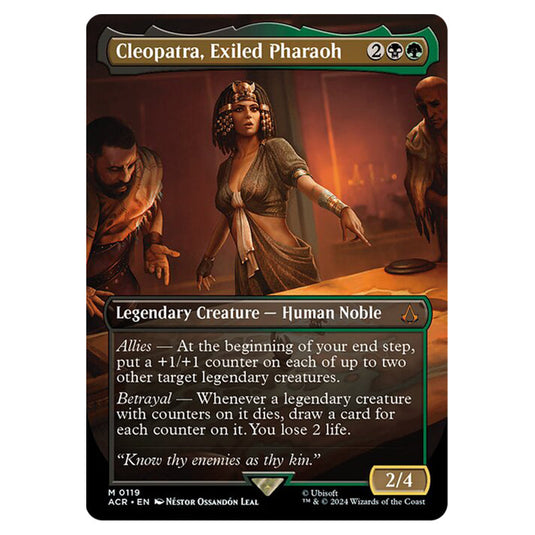 Magic The Gathering - Universes Beyond - Assassin's Creed - Cleopatra, Exiled Pharaoh (Borderless Card) - 0119